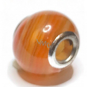 Karneol koralik okrągły naturalny kamień 14 mm, otwór 4,2 mm 1 sztuka, Učí nás tady a teď