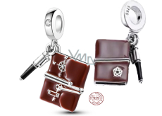 Charm Srebrny 925 Diament i długopis, 3w1 zawieszka na bransoletkę zainteresowania