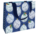 Niekupiony Papierowy worek z rączką 23 x 18 cm Bożonarodzeniowe niebieskie jagody
