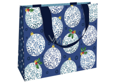 Niekupiony Papierowy worek z rączką 23 x 18 cm Bożonarodzeniowe niebieskie jagody