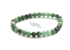 Smaragd kamień elastyczny naturalny kamień, kulka 7,3 - 7,8 mm / 16 - 17cm, Emerald A+++, prawda-miłość-szczęście-prosperita-kreatywność
