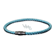 Lanový Magnetický náramek – světle modrý 21,5 cm x 4 mm, unisex