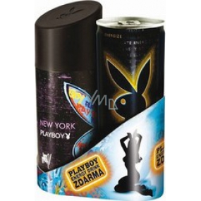 Playboy New York deodorant sprej pro muže 150 ml + Playboy Energy Drink 250 ml