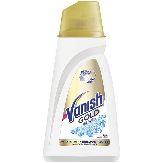 Vanish Gold Oxi Action tekutý odstraňovač skvrn na bílé prádlo 9 praní 940 ml