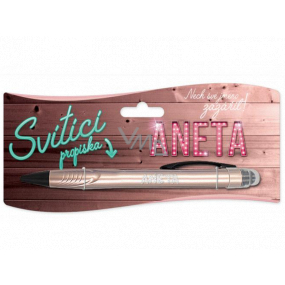 Nekupto Svítící propiska se jménem Aneta, ovládač dotykových nástrojů 15 cm