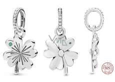 Zawieszka ze srebra próby 925 w kształcie koniczyny, charms do bransoletki, natura