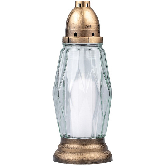 Bolsius Lampa skleněná zlaté víčko 28 cm 120 g