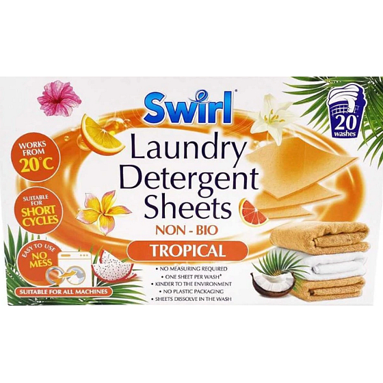 Swirl Universal Tropical rozpuszczalne chusteczki z detergentem 20 sztuk