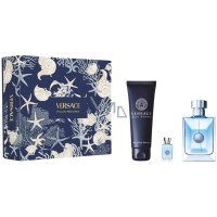 Versace Pour Homme woda toaletowa 100 ml + żel pod prysznic do ciała i włosów 150 ml + woda toaletowa 5 ml, zestaw prezentowy dla mężczyzn