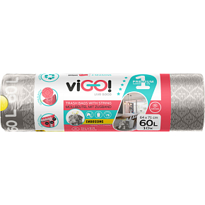 viGO! Premium worki na odpady zasuwane, 30 µ, 71 × 64 cm, 60 l, 10 szt. viGO! Premium worki na odpady zasuwane, 30 µ, 71 × 64 cm, 60 l, 10 szt.