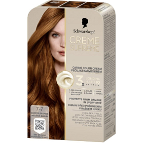 Schwarzkopf Creme Supreme farba do włosów 7-7 miedziano-blond 60 ml