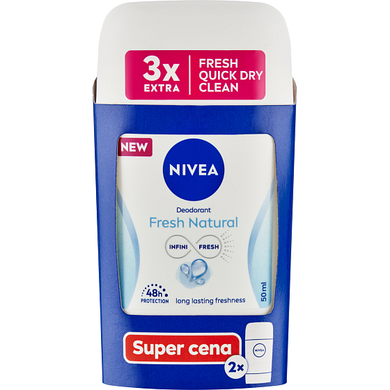 Nivea Fresh Natural dezodorant w sztyfcie, 2× 50 ml