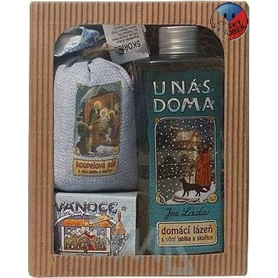 Bohemia Gifts Josef Lada Jablko a Skořice lázeň 250 ml + sůl 150 g, kosmetická sada
