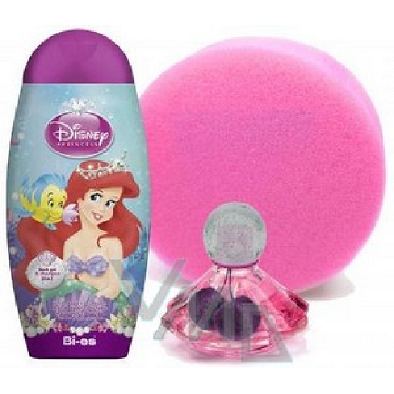 Disney Princess - Ariel sprchový gel 250 ml + parfém 20 ml + houbička, kosmetická sada
