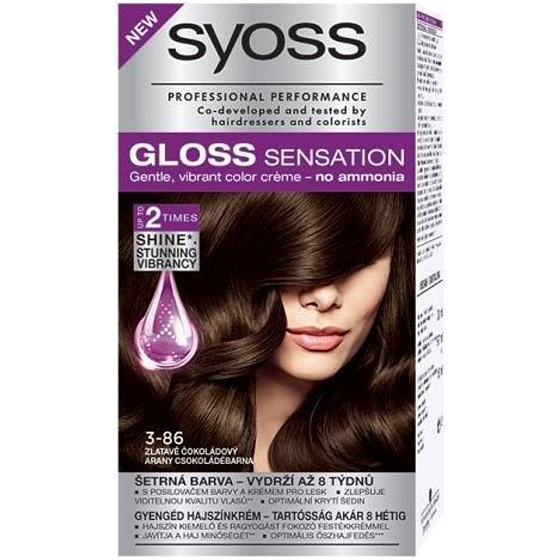 Syoss Gloss Sensation Šetrná barva na vlasy bez amoniaku 3-86 Zlatavě čokoládový 115 ml