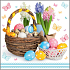 Papírové ubrousky 3 vrstvé 33 x 33 cm 20 kusů Velikonočví košík s vajíčky, hyacinty
