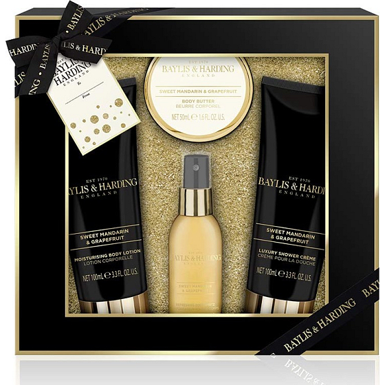 Baylis & Harding Sladká mandarinka a Grapefruit sprchový krém 100 ml + tělové mléko 100 ml + tělový sprej 50 ml + tělové máslo 50 ml, kosmetická sada
