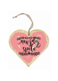 Bohemia Gifts Drewniane dekoracyjne serce z nadrukiem Navždy razem 12 cm