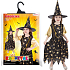 Rappa Halloween Kostým čarodějnice černo-zlatý pro děti, velikost M