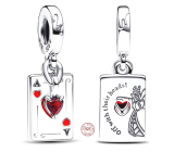 Charm Srebrna 925 Disney Alicja w Krainie Czarów 2w1 Królowa Kier, zawieszka na bransoletkę bajka