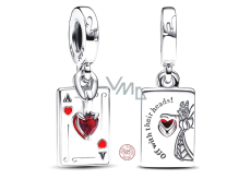 Charm Srebrna 925 Disney Alicja w Krainie Czarów 2w1 Królowa Kier, zawieszka na bransoletkę bajka