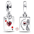 Charm Srebrna 925 Disney Alicja w Krainie Czarów 2w1 Królowa Kier, zawieszka na bransoletkę bajka