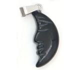 Achat szary Księżyc naturalny kamień, ręcznie szlifowana figurka 2,2 x 10 mm, przynosi do życia spokój