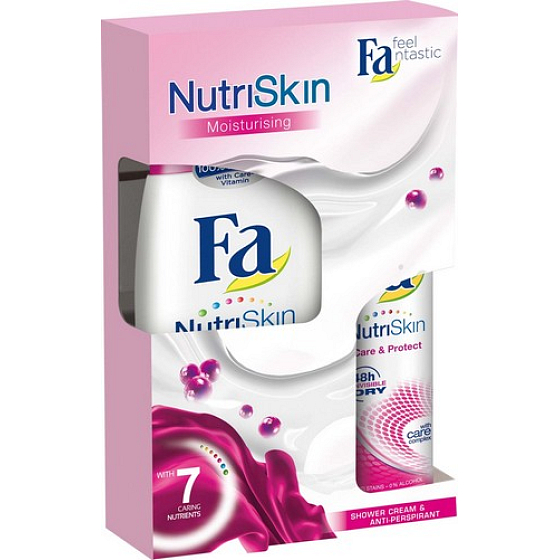 Fa NutriSkin Moisturising Acai Berry sprchový gel 250 ml + deodorant sprej 150 ml, kosmetická sada