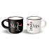Nekupto Párové mini hrníčky Mr. x Mrs. výška 5,5 cm, průměr 6,5 cm