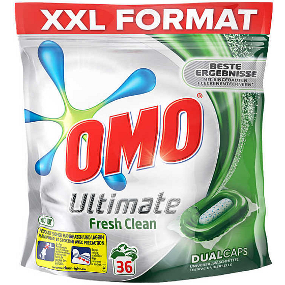 Omo Ultimate Fresh Clean Dualcaps univerzální kapsle na praní 36 dávek 928 g