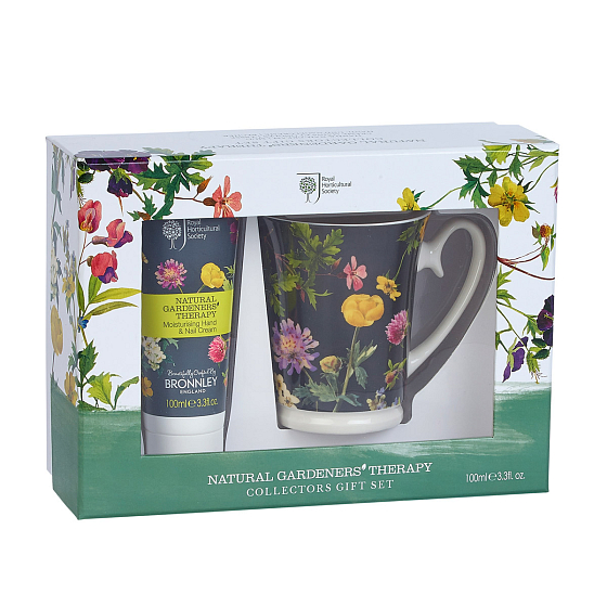 Bronnley RHS Natural Gardeners Therapy krem do rąk i paznokci 100 ml + Kubek zestaw prezentowy - USZKODZONE