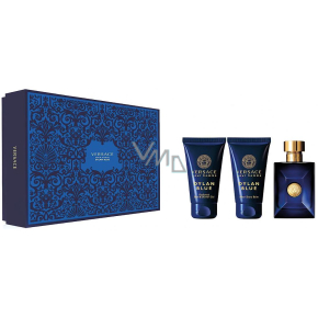Versace Dylan Blue toaletní voda pro muže 50 ml + sprchový gel 50 ml + balzám po holení 50 ml, dárková sada