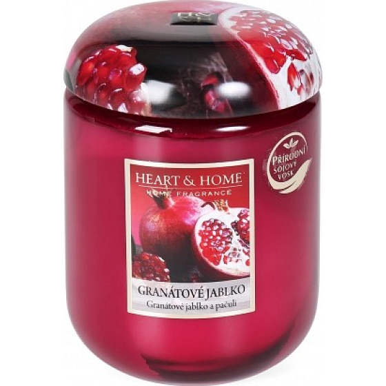 Heart & Home Granátové jablko Sojová vonná svíčka střední hoří až 30 hodin 110 g