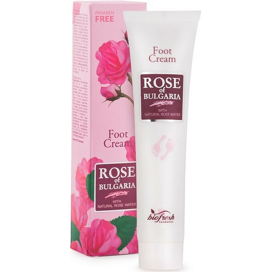 Rose of Bulgaria Krém na nohy s obsahem růžové vody s protizánětlivým a antimikrobiálním účinkem 75 ml