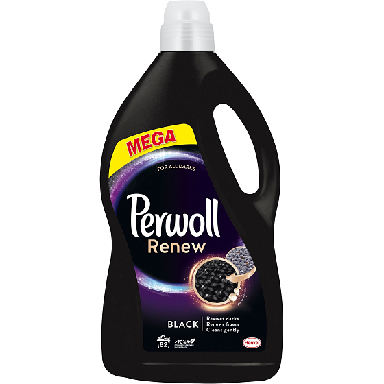 Perwoll Renew Black prací gel navrací intenzivní černou barvu, obnovuje vlákna 62 dávek 3,72 l