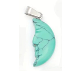 Tyrkenit Księżyc przywieszek naturalny kamień, ręcznie szlifowana figurka 2,2 x 10 mm, kamień młodych ludzi, szuka życiowego celu