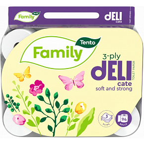 Tento Family Delicate papier toaletowy 117 kawałków 3 warstwy 24 sztuk