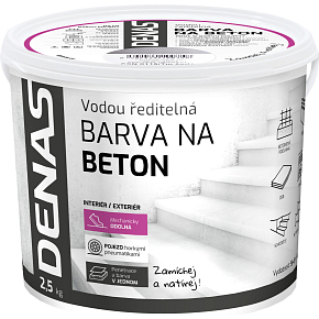 DENAS NA BETON farba nawierzchniowa na beton, 0905 szary antypoślizgowy, 2,5 kg