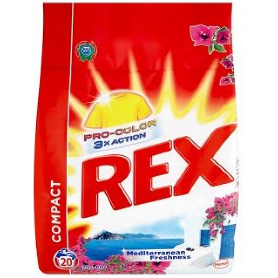 Rex 3x Action Mediterranean Freshness Pro-Color prášek na praní barevného prádla 20 dávek 1,5 kg