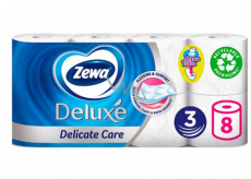 Zewa Deluxe Aqua Tube Delicate Care papier toaletowy 150 arkuszy 3 warstwy 8 sztuk, rolka, którą można spłukać
