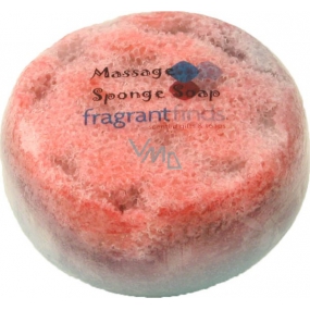 Fragrant Dupe Man Glycerinové mýdlo masážní s houbou naplněnou vůní parfému Joop Man v barvě modročervené 200 g