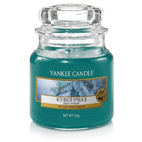 Yankee Candle Icy Blue Spruce - Zledovatělý modrý smrk vonná svíčka Classic malá sklo 104 g