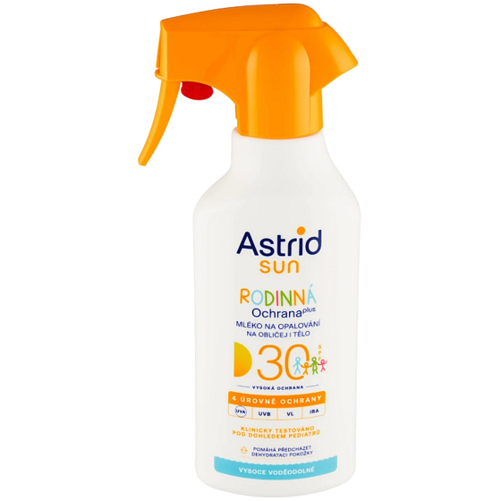 Astrid Sun OF30 mleko do opalania rodzinne z pompką 270 ml