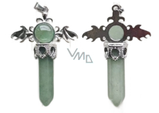 Chalcedon krzyż ze stopu i naturalnego kamienia 5,3 x 3,7 x 12 mm, kamień miłości i radości