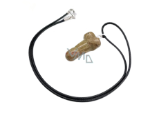 Unakite Penis amulet pro plodnost, přívěsek přírodní kámen ručně broušený 3 cm, kámen osobního růstu a vizí