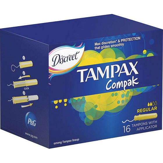 Tampax Compak Regular tampony dla kobiet z aplikatorem 16 sztuk