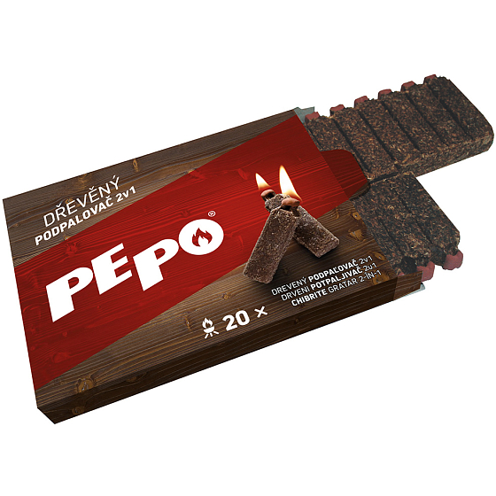 Pe-Po Podpalacz 2w1 drewniany 20 podpałów