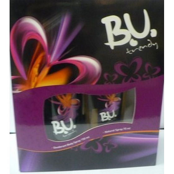 B.U. Trendy parfémovaný deodorant sklo 75 ml + deodorant sprej 150 ml, pro ženy dárková sada