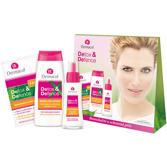 Dermacol Detox & Defence pleťový krém 50 ml + micelární voda 200 ml + pleťová maska 2 x 8 ml, kosmetická sada