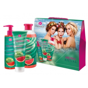Dermacol Aroma Ritual Vodní meloun Osvěžující sprchový gel 250 ml + pěna do koupele 500 ml + tekuté mýdlo 250 ml, kosmetická sada
